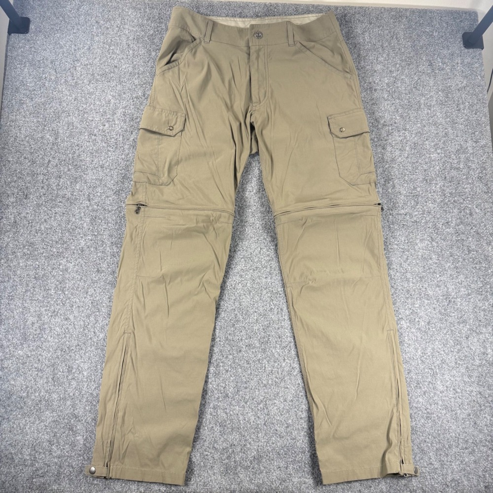 KUHL Renegade Stealth Convertible Pants Mens 34x34 Tan Hike Trail Gorpcore Cargo